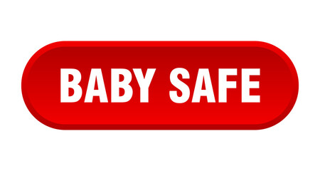 baby safe button. rounded sign on white background