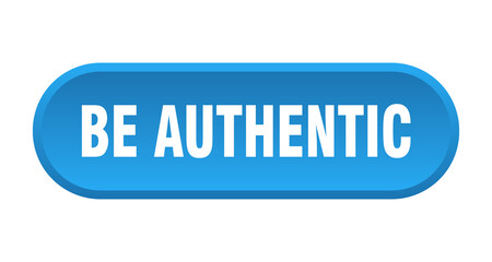 be authentic button. rounded sign on white background