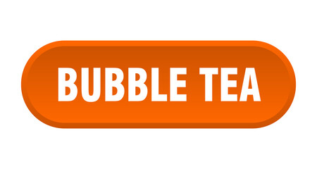 bubble tea button. rounded sign on white background