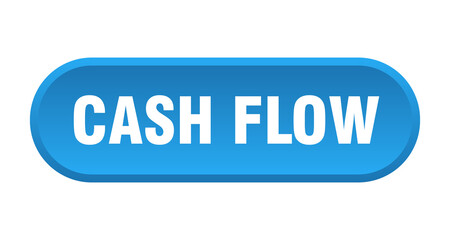 cash flow button. rounded sign on white background