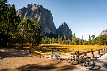 Nice view and the landscape of Yosemite National Park during summer season . One of the most famous and beautiful national park of the country locate in California , United States of America