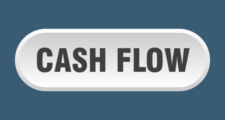 cash flow button. rounded sign on white background