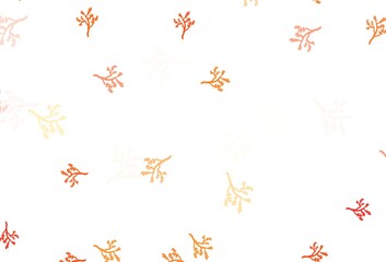 Light Red vector doodle background with sakura.