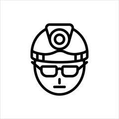 Safety Helmet Icon, Head Protection, Headgear