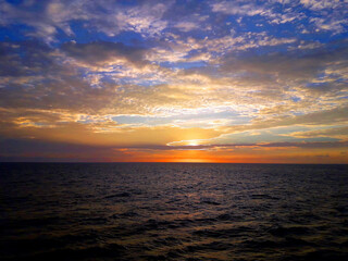 sunset in the sea