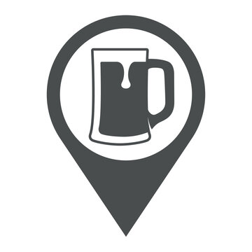 recommend clip art: Pinta de cerveza. Logotipo jarra de cerveza vintage con espuma en puntero color gris