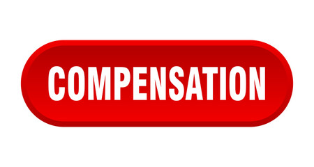 compensation button. rounded sign on white background