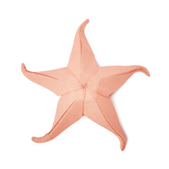 Origami paper starfish underwater on a white background - 379340167
