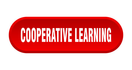 cooperative learning button. rounded sign on white background