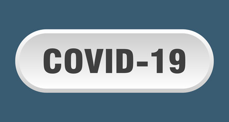 covid-19 button. rounded sign on white background