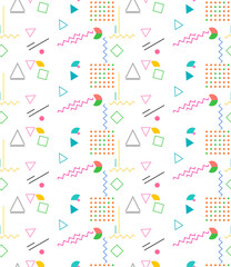 Geometric Shape Seamless Pattern Memphis Style