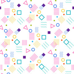 Geometric Shape Seamless Pattern Memphis Style