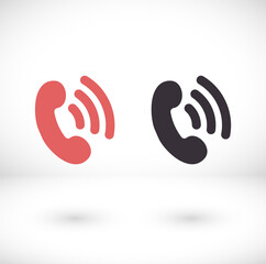 Phone vector icon in trendy flat style isolated on grey background. Handset vector icon with waves. Telephone symbol for your design, logo, UI. vector icon illustration