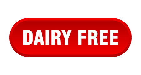 dairy free button. rounded sign on white background