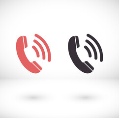 Phone vector icon in trendy flat style isolated on grey background. Handset vector icon with waves. Telephone symbol for your design, logo, UI. vector icon illustration