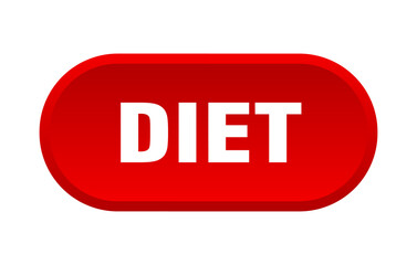 diet button. rounded sign on white background