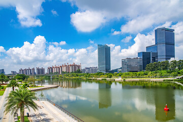 Cityscape of Guangzhou Nansha Free Trade Zone, Guangdong Province, China