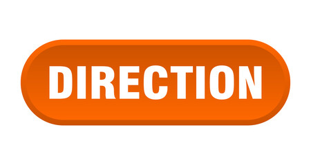 direction button. rounded sign on white background