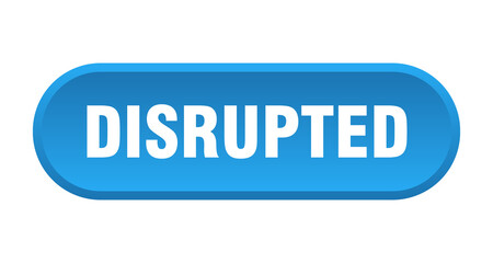 disrupted button. rounded sign on white background