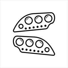 Car Headlight Icon, Car Head Light Icon
