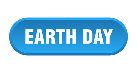 earth day button. rounded sign on white background