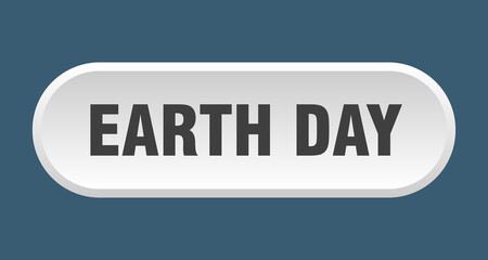 earth day button. rounded sign on white background