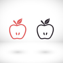 Apple Icon Vector in trendy flat style isolated on grey background. Apple Icon page symbol for your web site design Apple Icon Vector logo, app, UI. Apple Icon Vector illustration