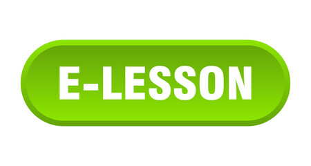 e-lesson button. rounded sign on white background