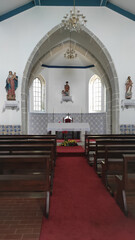 Inside view of the Chapel of Saint Lawrence lies on the hill of Sao Lourenco at Vila Cha parish in Esposende, Portugal.