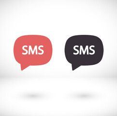 SMS mail vector icon. mail to receive SMS icon. mail to send SMS icon. mail for reading SMS flat