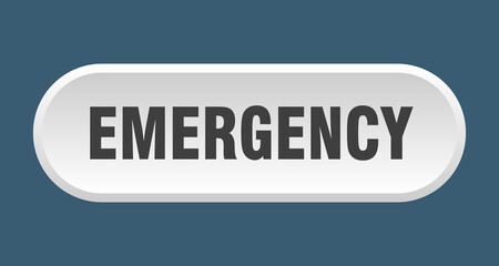 emergency button. rounded sign on white background