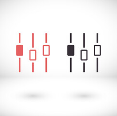 Filter control settings isolated minimal icon in black and white colors. Line vector icon for websites and mobile minimalistic flat design. Modern trend concept design