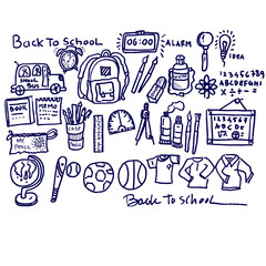 back to school, doodle illustration