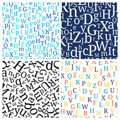 Alphabet vector seamless background