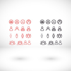 Businessman vector icon style many linear people.