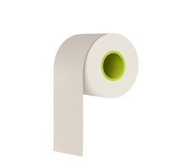 Roll of toilet paper realistic 3d design. Lavatory Hygiene Accessory. Tissue Product. Toilet Paper clean Roll. Vector illustration