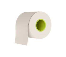 Roll of toilet paper realistic 3d design. Lavatory Hygiene Accessory. Tissue Product. Toilet Paper clean Roll. Vector illustration