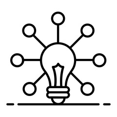 
Light bulb with nodes showing creative network icon
