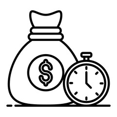 
A flat design of short term finance icon
