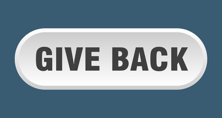 give back button. rounded sign on white background