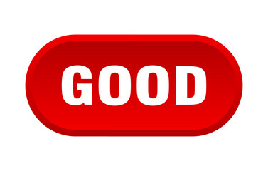 good button. rounded sign on white background