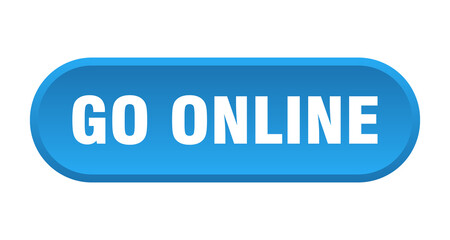 go online button. rounded sign on white background