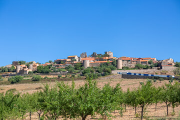Full view at the Figueira de Castelo Rodrigo medieval village, exterior fortress