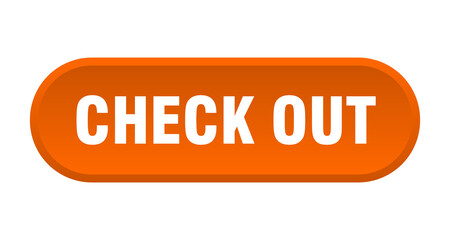 check out button. rounded sign on white background