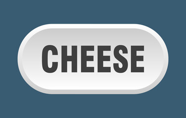 cheese button. rounded sign on white background