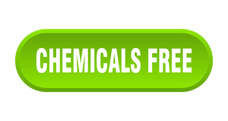 chemicals free button. rounded sign on white background