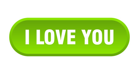 i love you button. rounded sign on white background