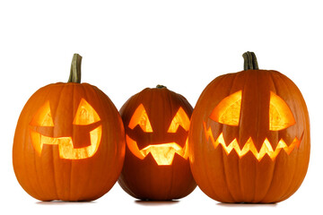 Three Halloween Pumpkins