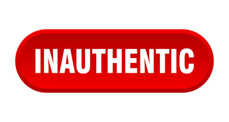 inauthentic button. rounded sign on white background