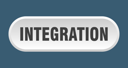 integration button. rounded sign on white background